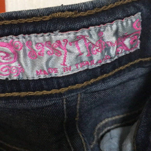 Blue jeans with beads - Picture 3 of 4